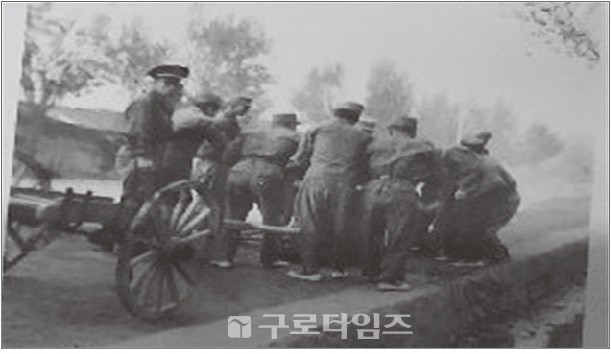 제1회 구로옛사진 공모전에서 우수작으로 선정 된 '1950년대초 오류동 초대 의용소방대' 관련  출품 사진 (유영철, 개봉2동)